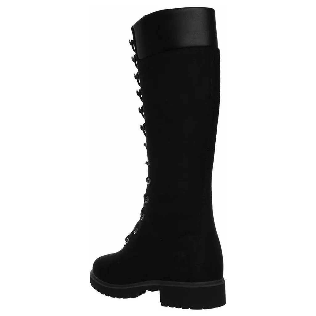 Premium 14 Inch Nubuck Leather Women's Calf Length Boots