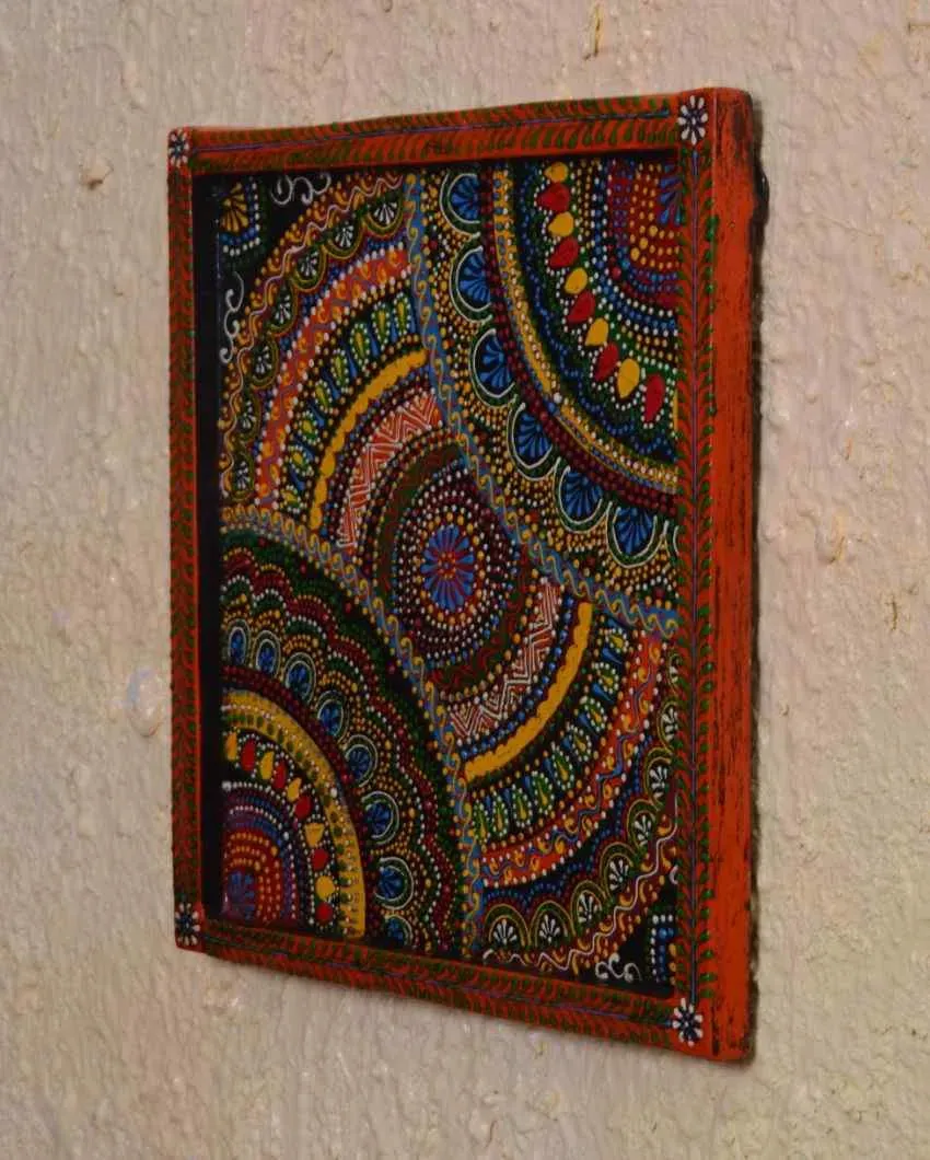 Rangoli Illusion Art Hand Painted Square Wall Decorative | 12 x 12 inches