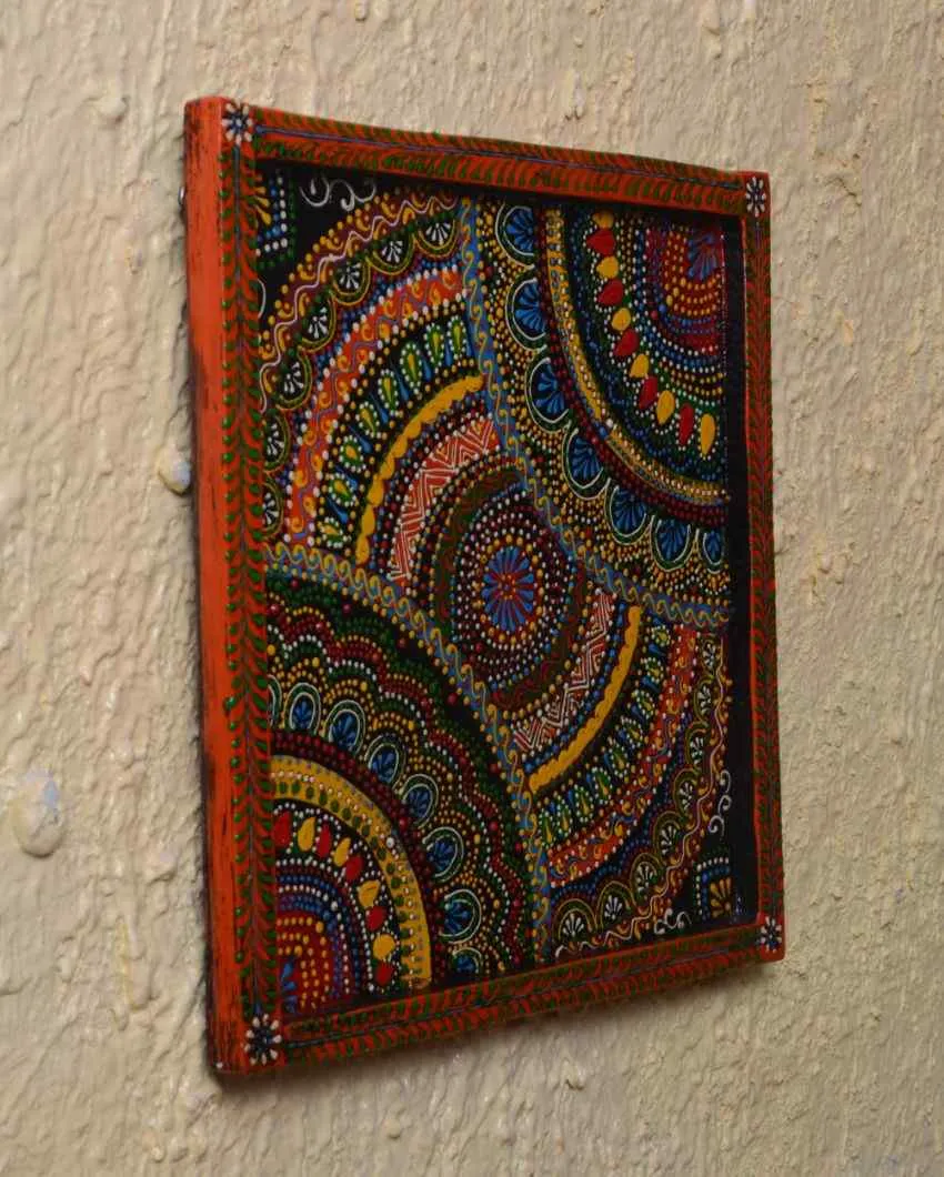 Rangoli Illusion Art Hand Painted Square Wall Decorative | 12 x 12 inches