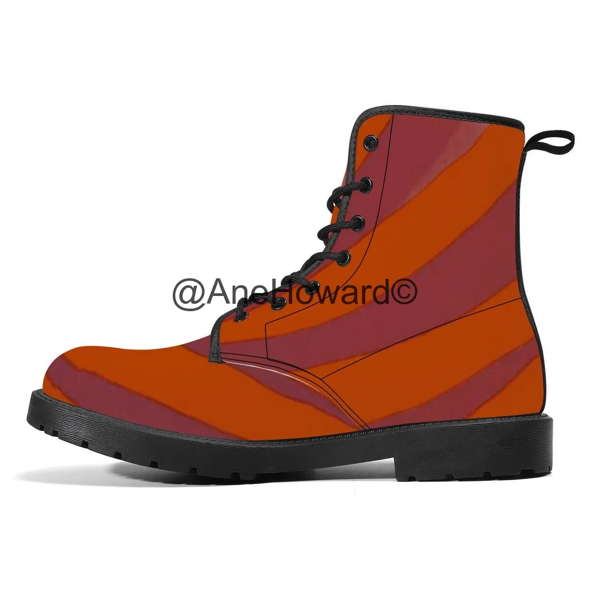 Red Zebra Vegan Leather Boots