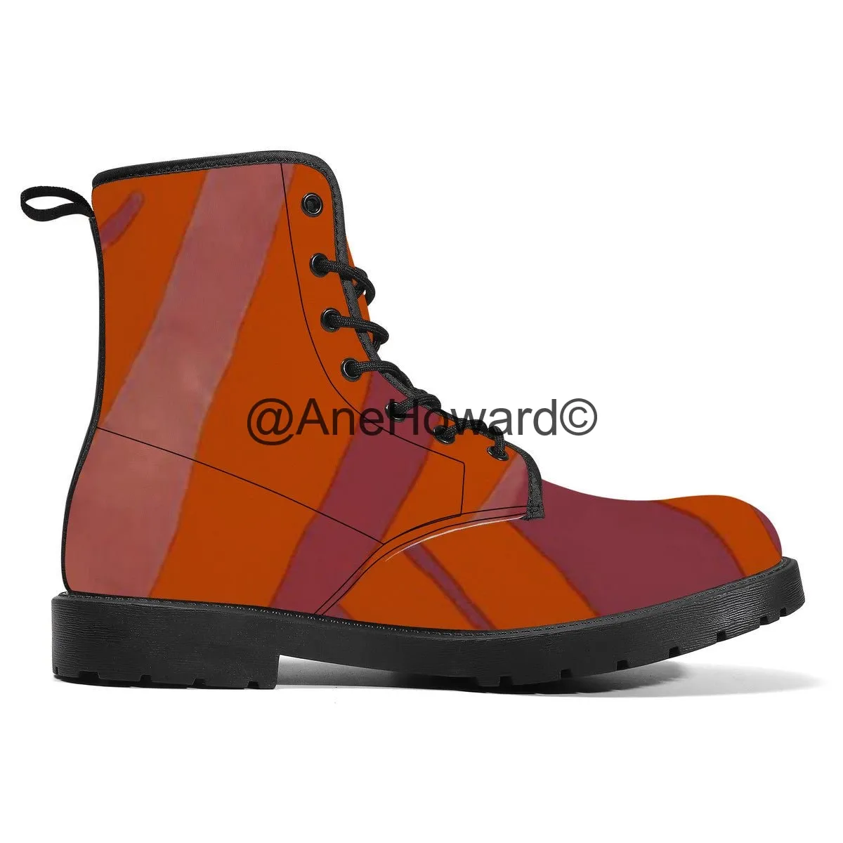 Red Zebra Vegan Leather Boots