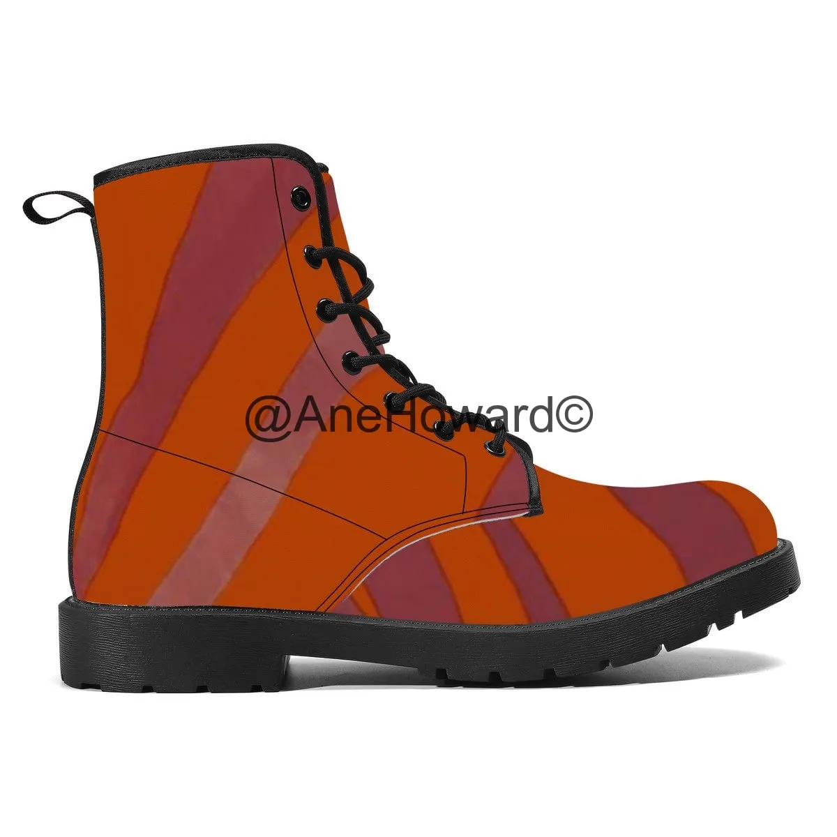 Red Zebra Vegan Leather Boots