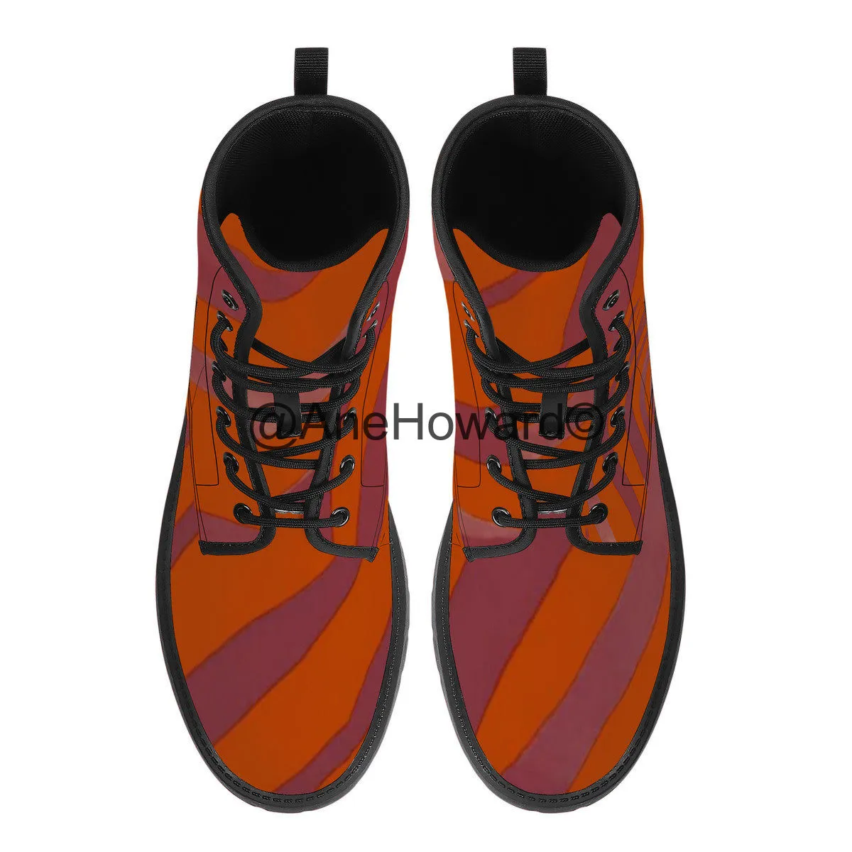 Red Zebra Vegan Leather Boots