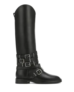 Saint Multi Buckle Black Leather