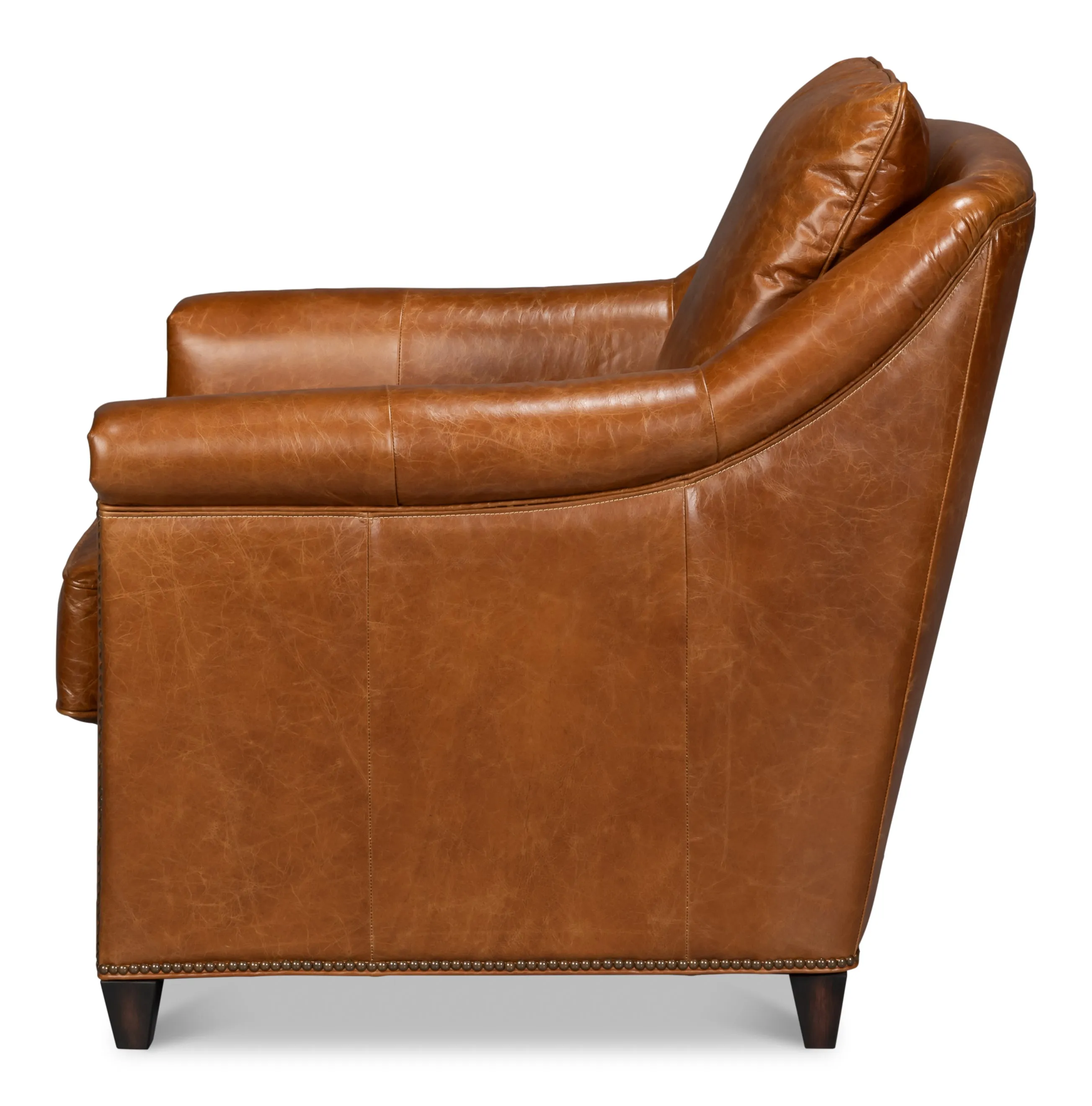 Sarreid - Vandike Arm Chair  Cuba Brown - Brown - Transitional