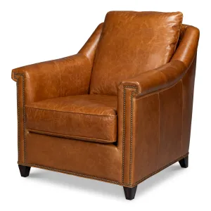 Sarreid - Vandike Arm Chair  Cuba Brown - Brown - Transitional