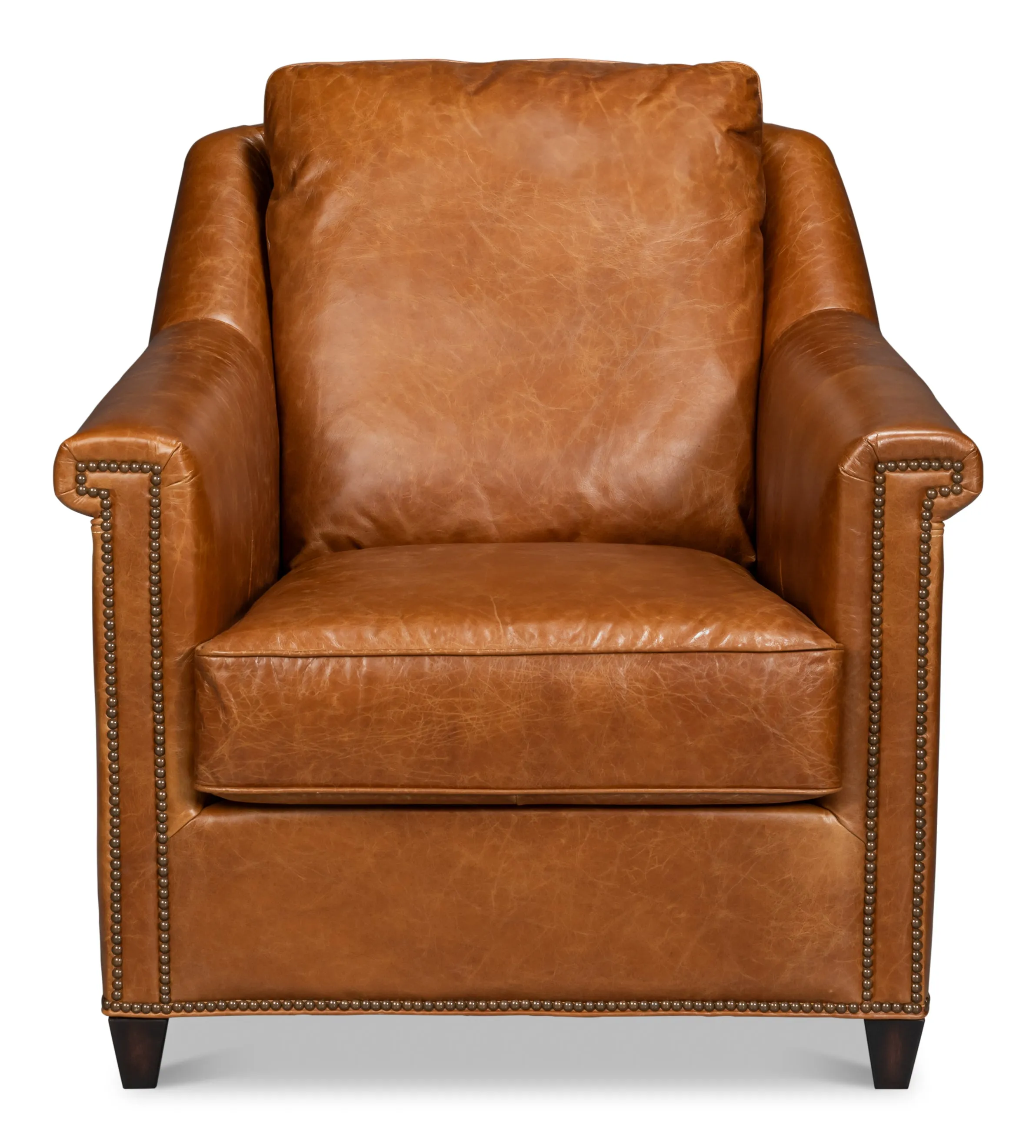 Sarreid - Vandike Arm Chair  Cuba Brown - Brown - Transitional