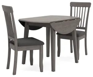 Shullden Dining Table and 2 Chairs in Gray