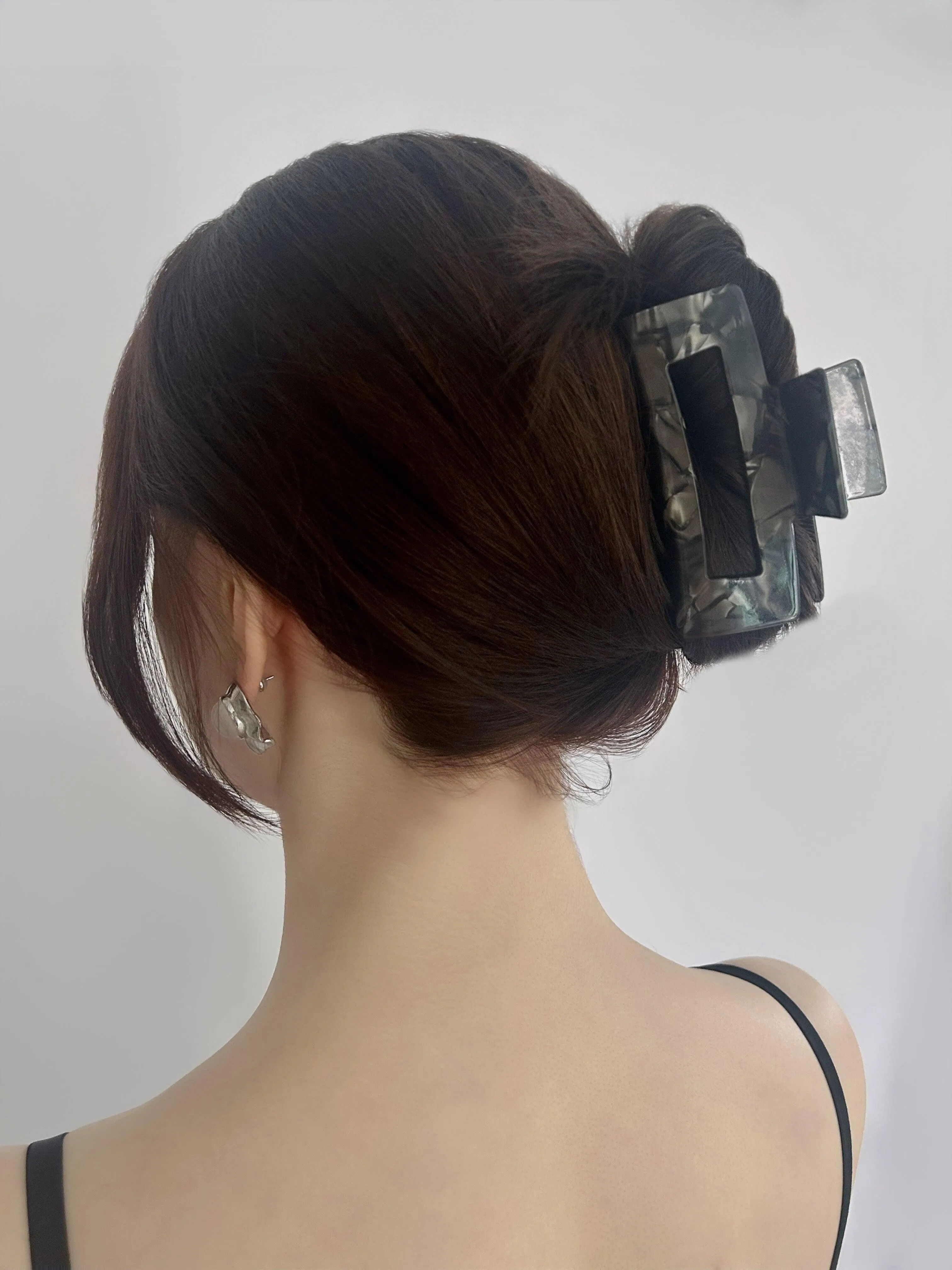 Smoky Marble Rectangular Hair Claw Clip