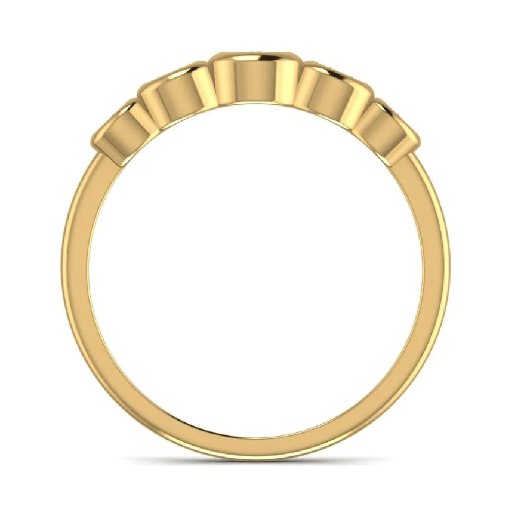 Sparkling Five Diamond Gold Ring