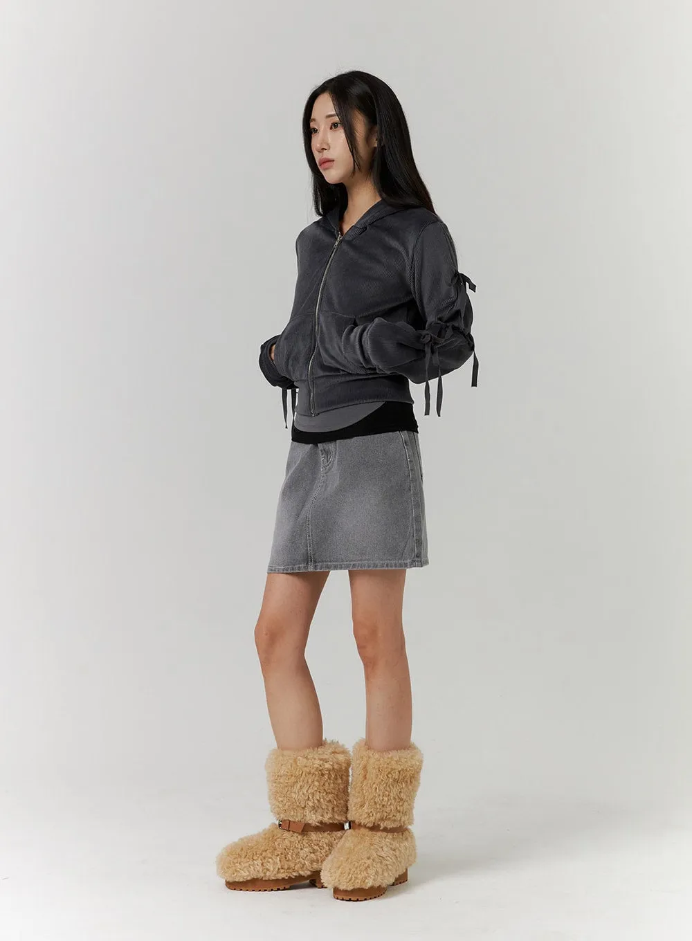 Washed Denim Mini Skirt CD312