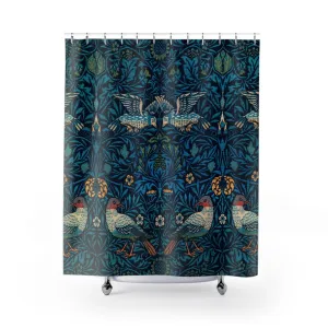 William Morris Birds Print Polyester Shower Curtain